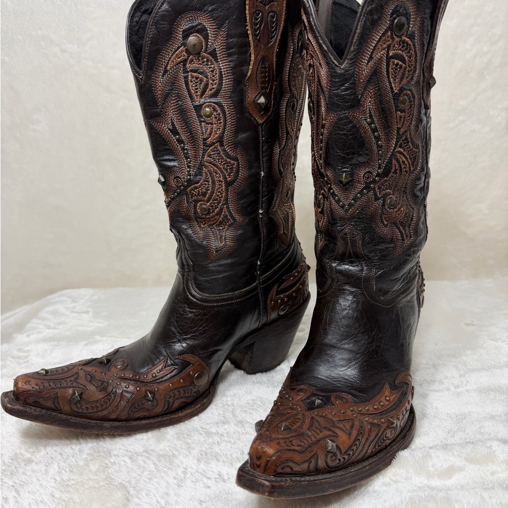 Brown Leather Western Boots - Picture 3 of 10
